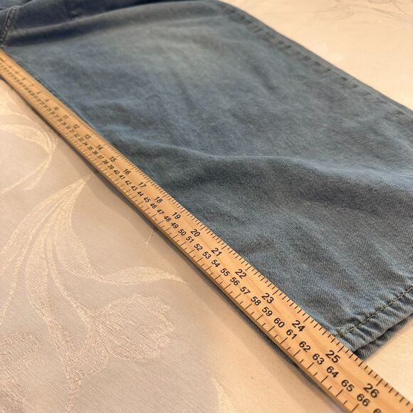 Lucky Brand Women's Size 14/32 High Rise Wide Leg Cropped Blue Denim‎ Jeans - Picture 9 of 16